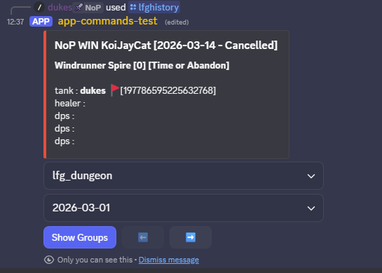 LFG History group viewer